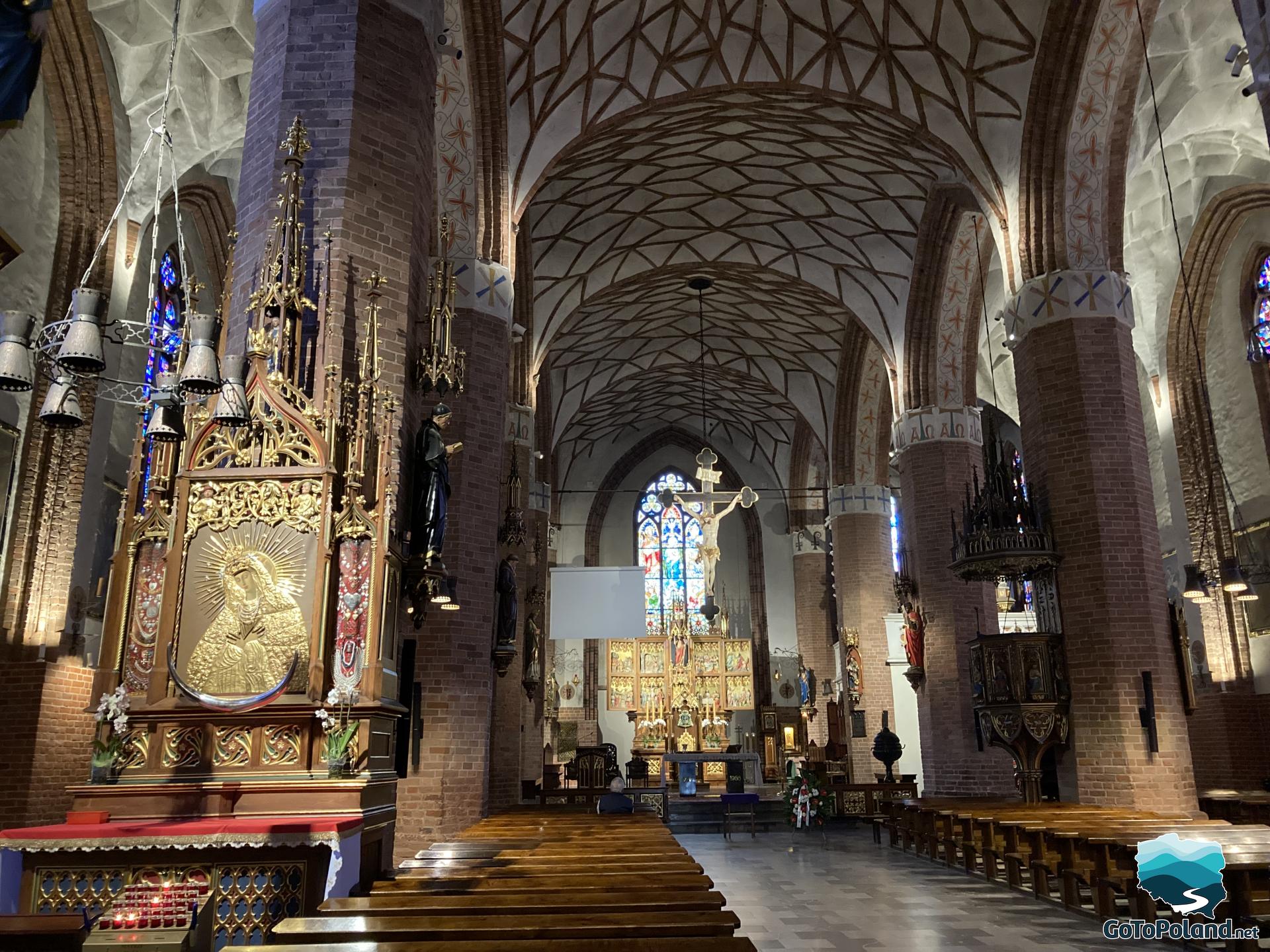 the interior of the cathedral