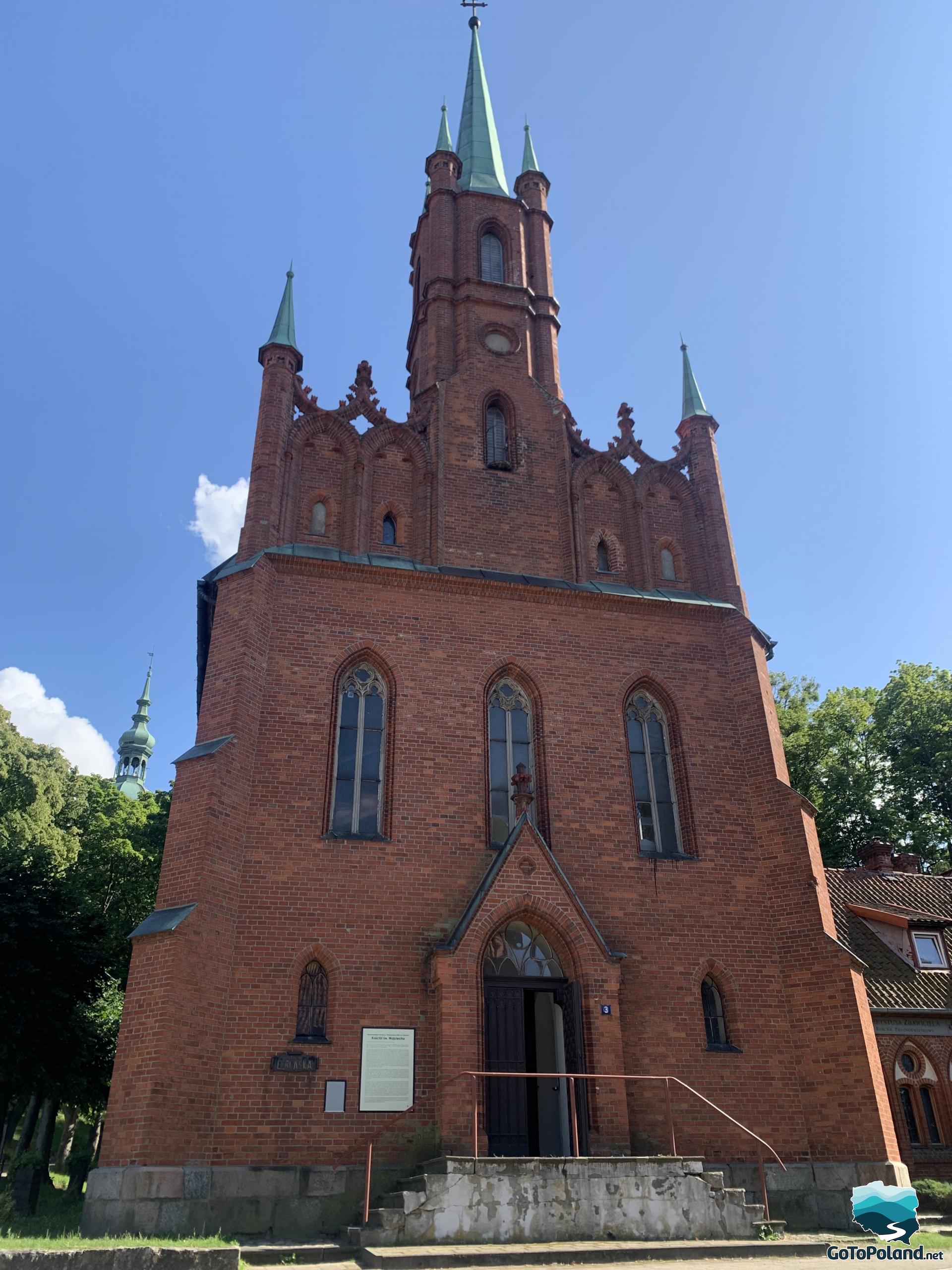 a church made of red brick