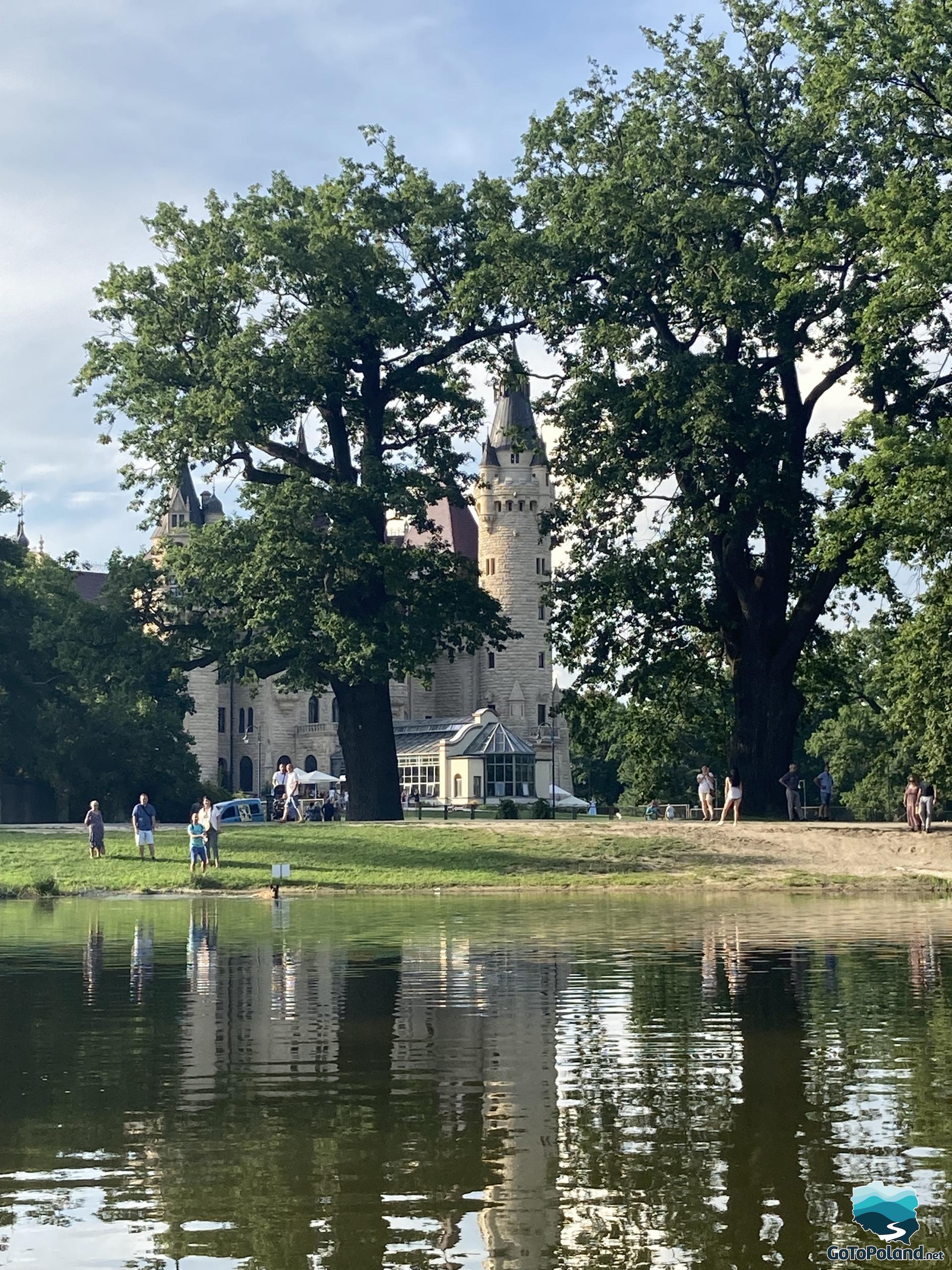 the castle seen from the pond