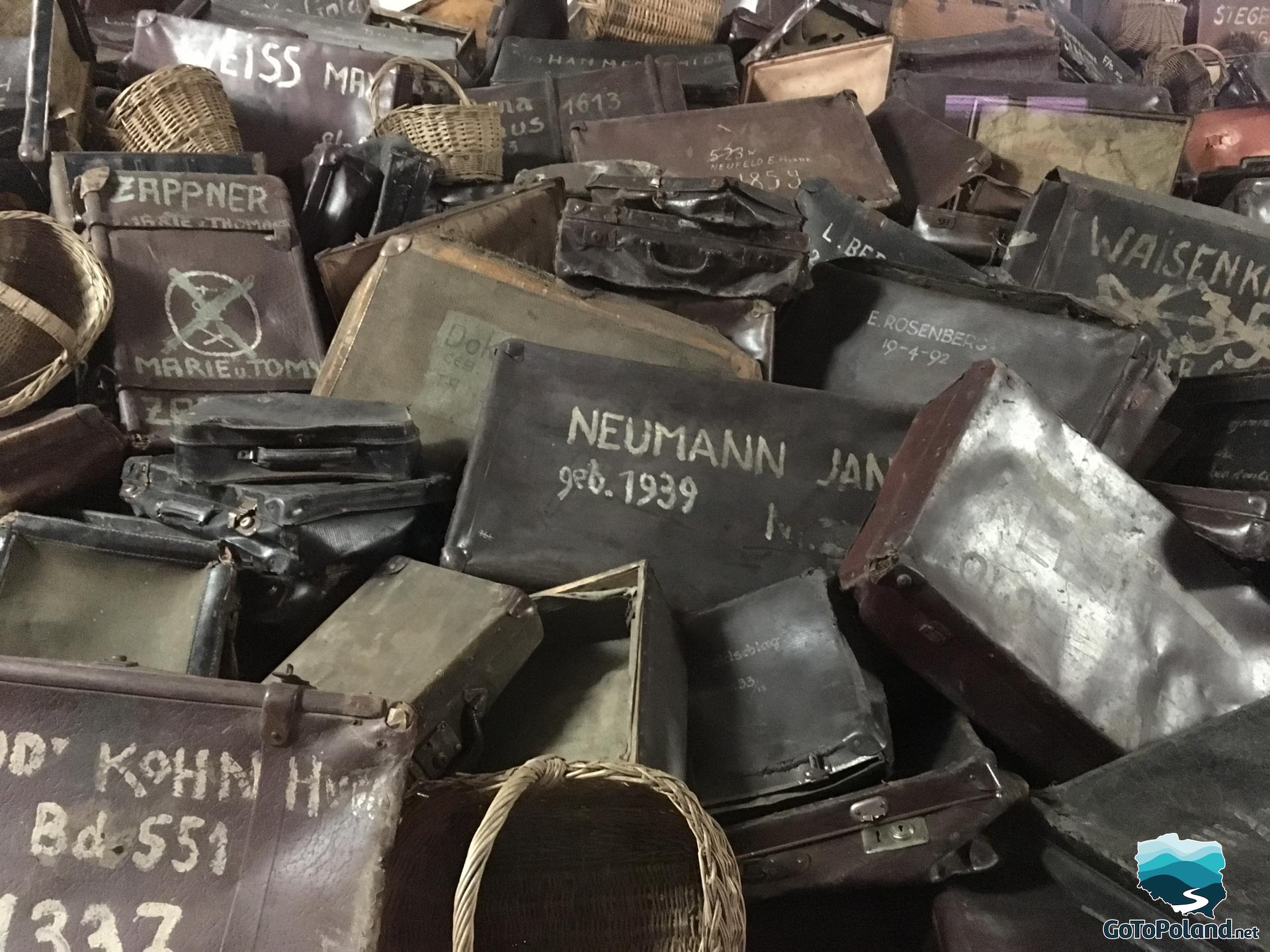 hundreds of old suitcases left by prisoners