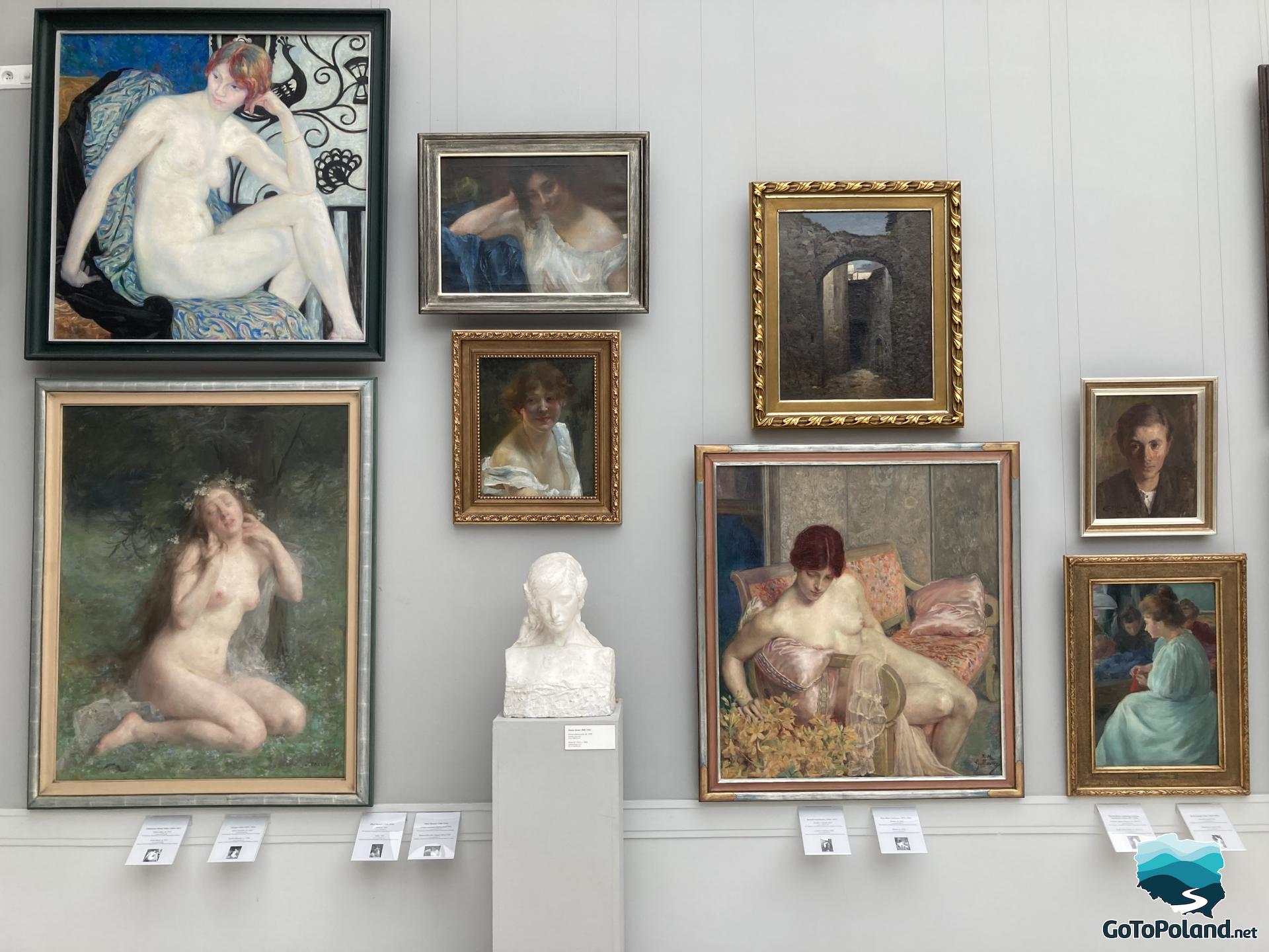 several paintings featuring, among other things, naked women