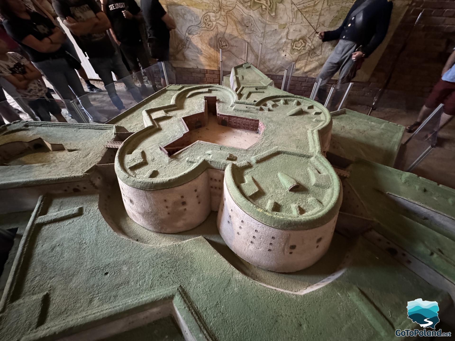 a small model of the fortress with four bastions