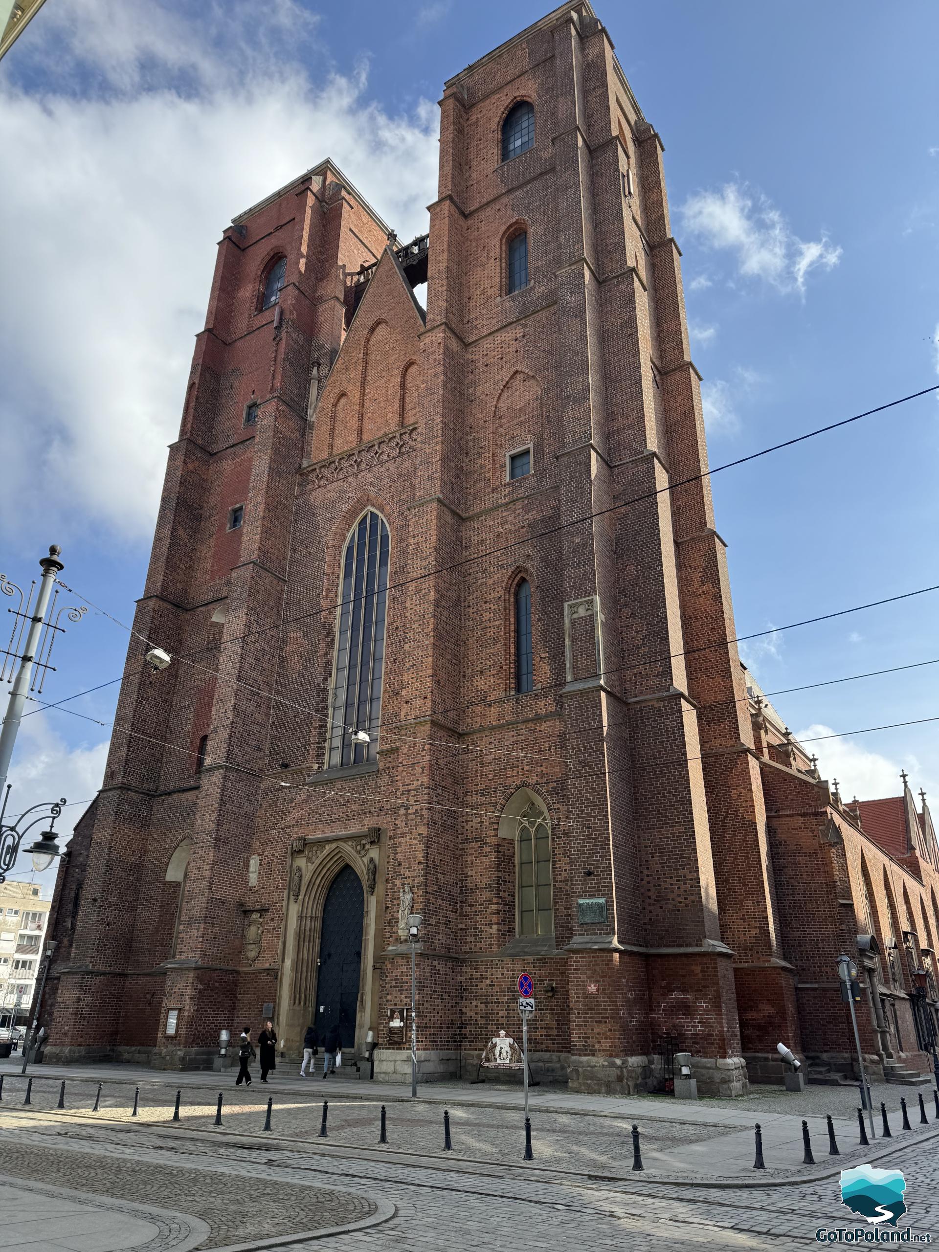 a huge, brick church