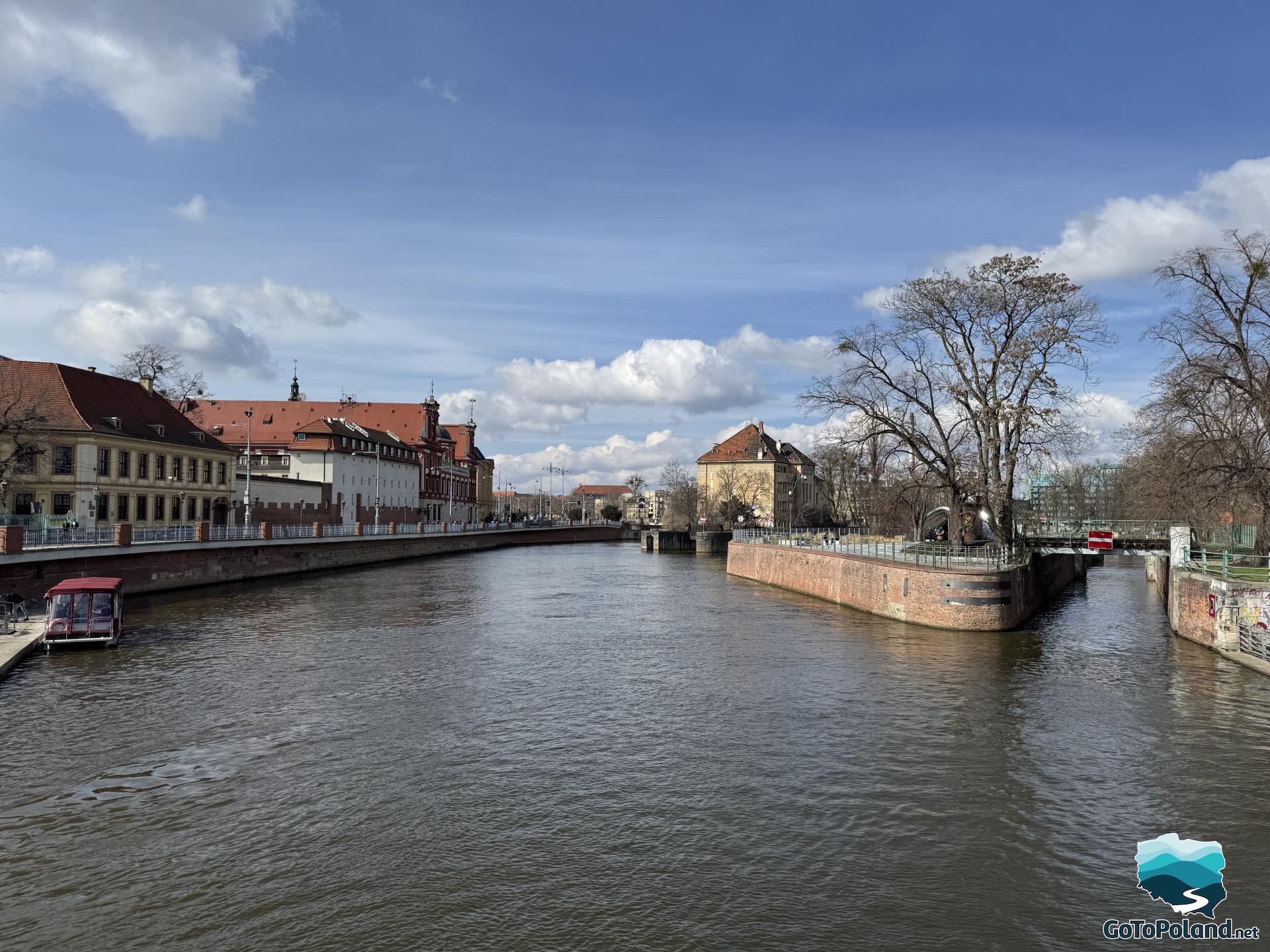 view from the bridge to the river