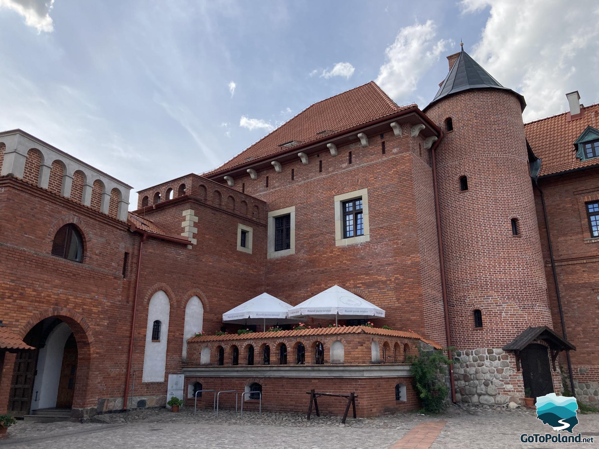 a castle made of red bricks