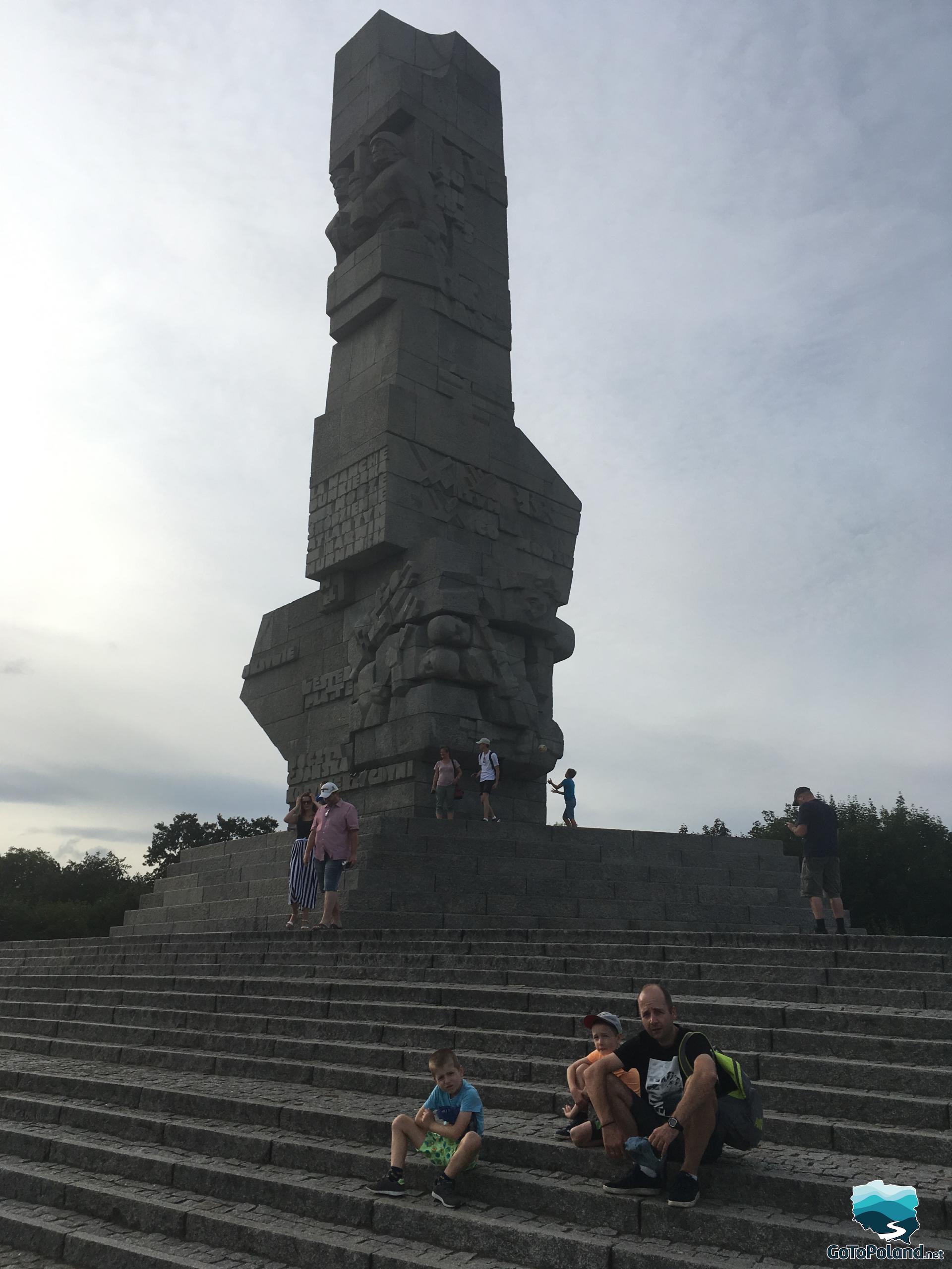 a huge monument commemorating the soldiers who died defending Westerplatte