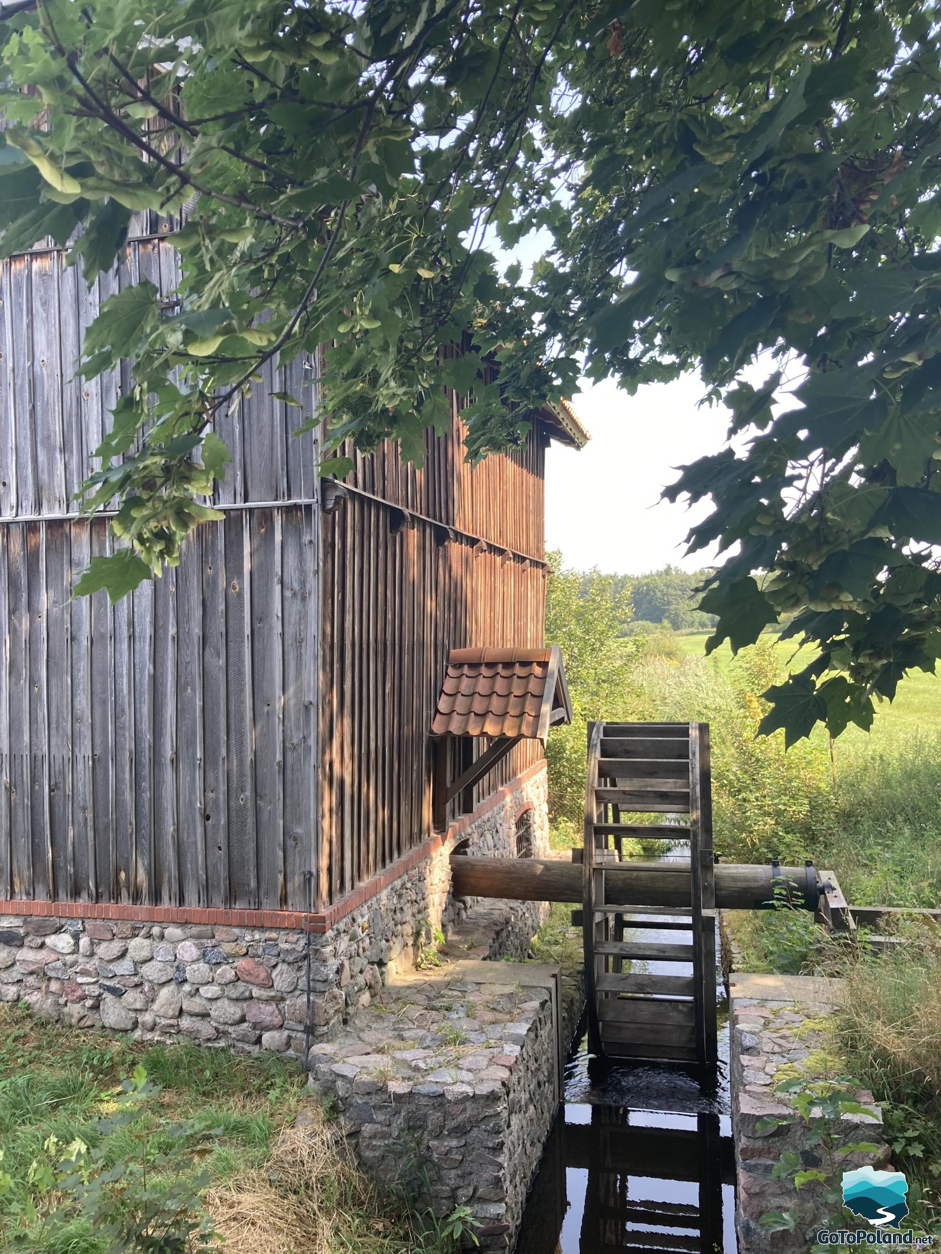 an old wooden watermill