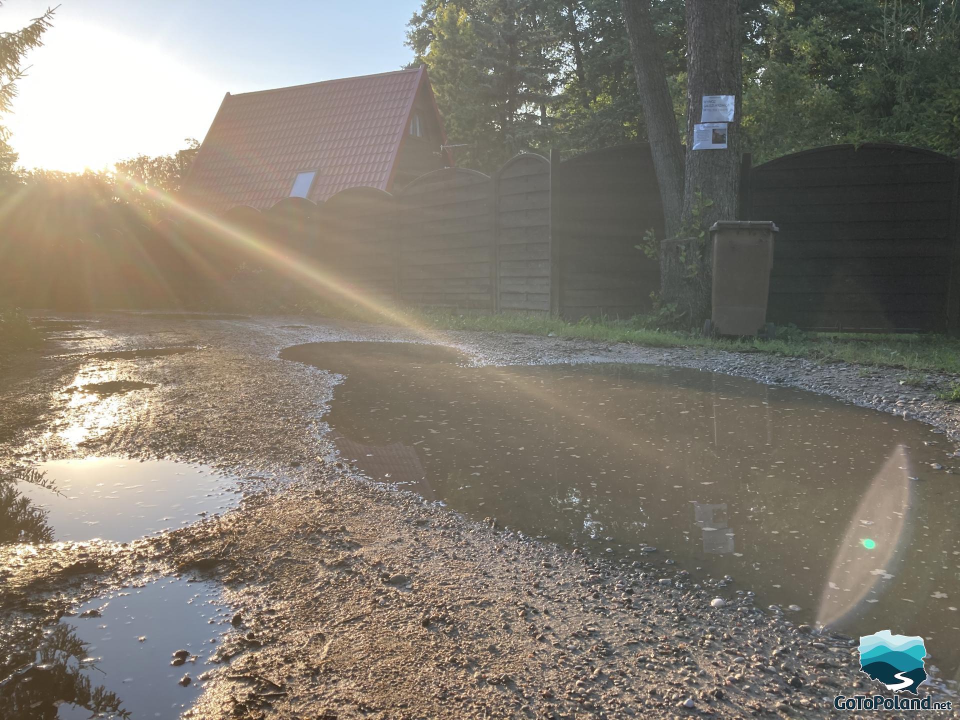 Puddles on the dirt road